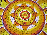 Native American Closeup 5  Glass Tile Mosaic Mural &#38;nbsp;&#38;nbsp;&#38;nbsp; Cado Indians &#38;nbsp;&#38;nbsp;&#38;nbsp; 2003